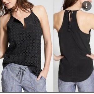 Athleta Eyelet Dunes Tank Black XXS